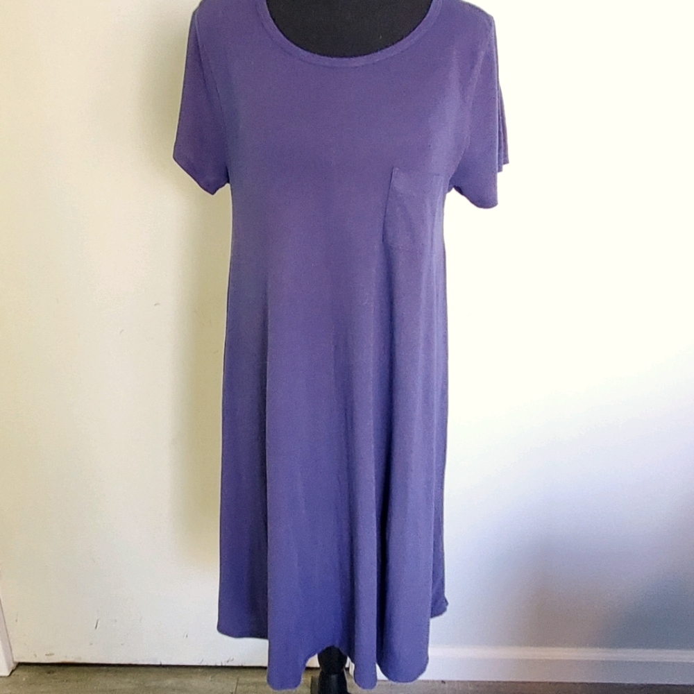 Lularoe Carly Purple/Blue high-low Dress - S